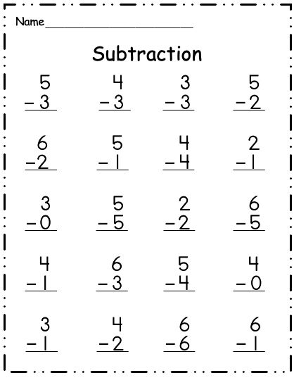 1 Digit Subtraction Worksheet School Math Addition Worksheets Subtraction Worksheets