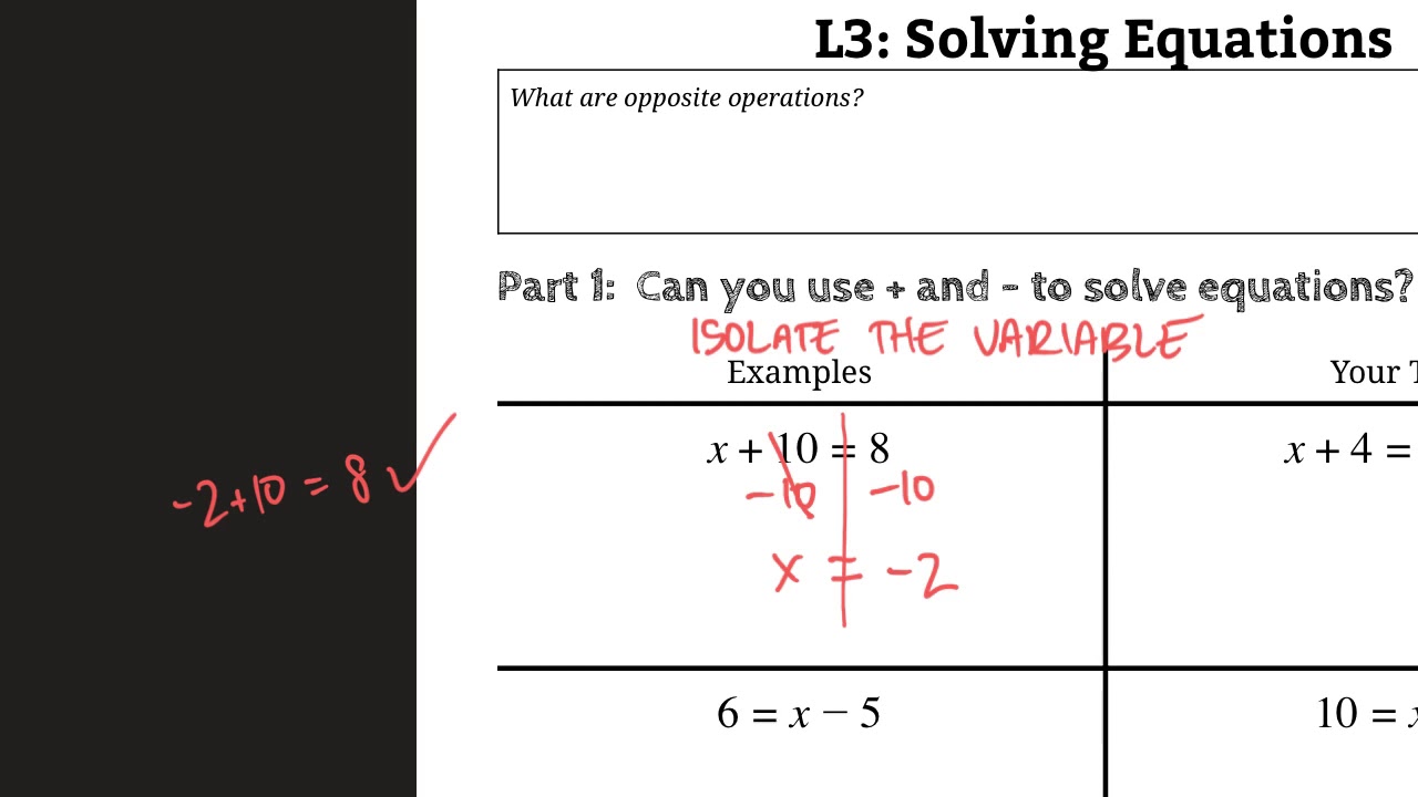 Solving 1 Step Equations Made Easy