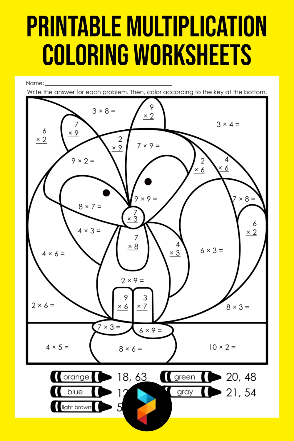 10 Best Free Printable Multiplication Coloring Worksheets Printablee Com