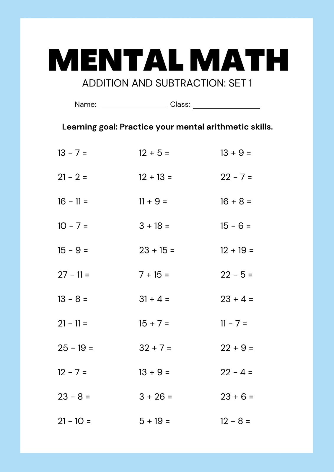 10 Printable Addition Math Worksheets Adding By 1 Numbers Etsy Worksheets Library