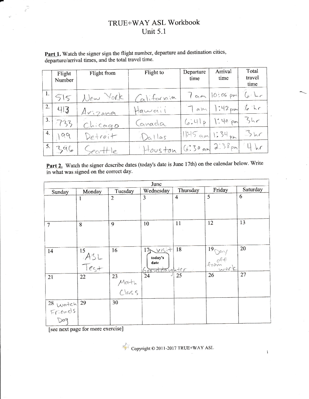 2 3 Worksheet Part 1 Asl