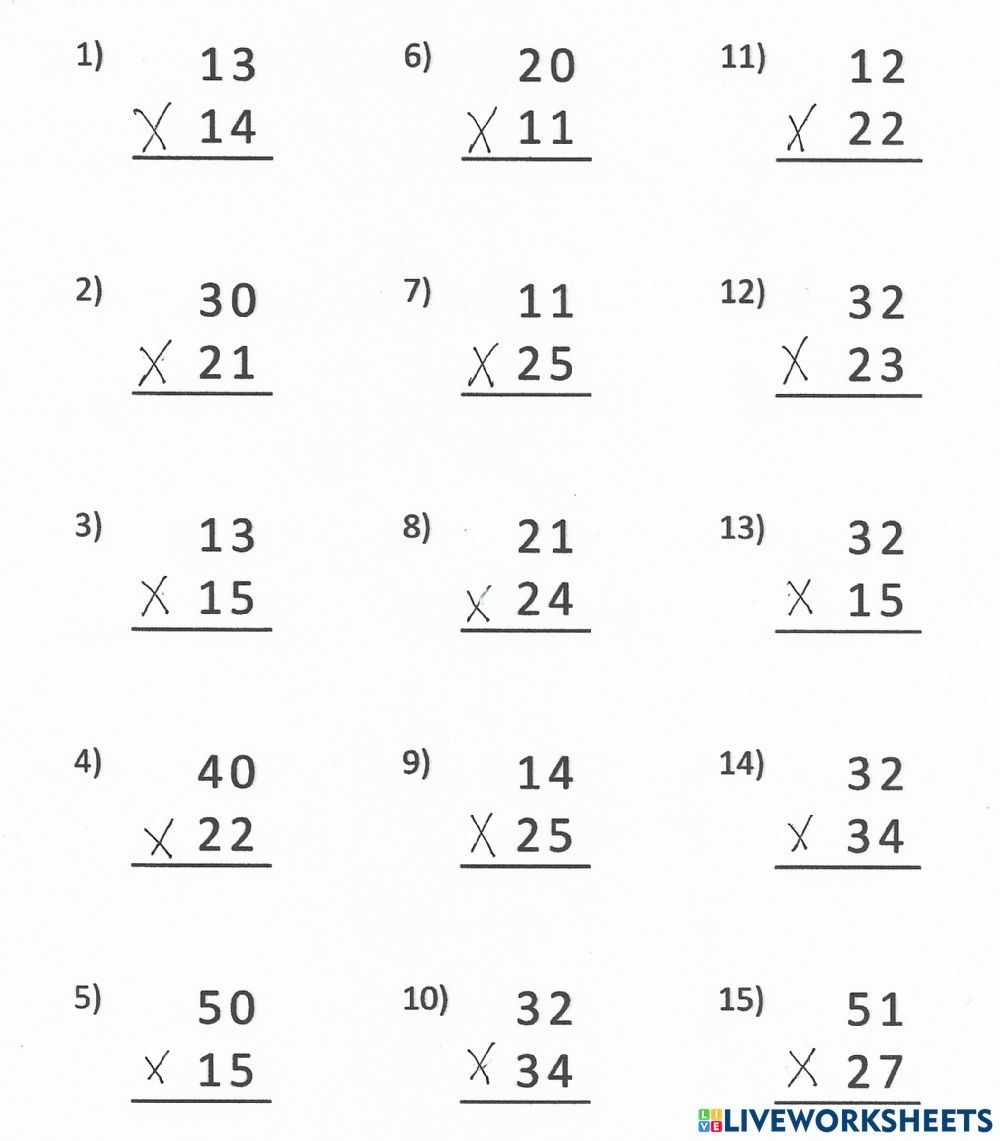 2 By 2 Multiplication Worksheets Printable Worksheets