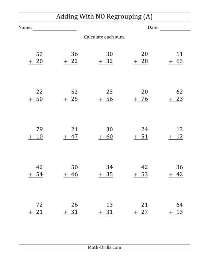 2 Digit Addition Worksheets Pdf