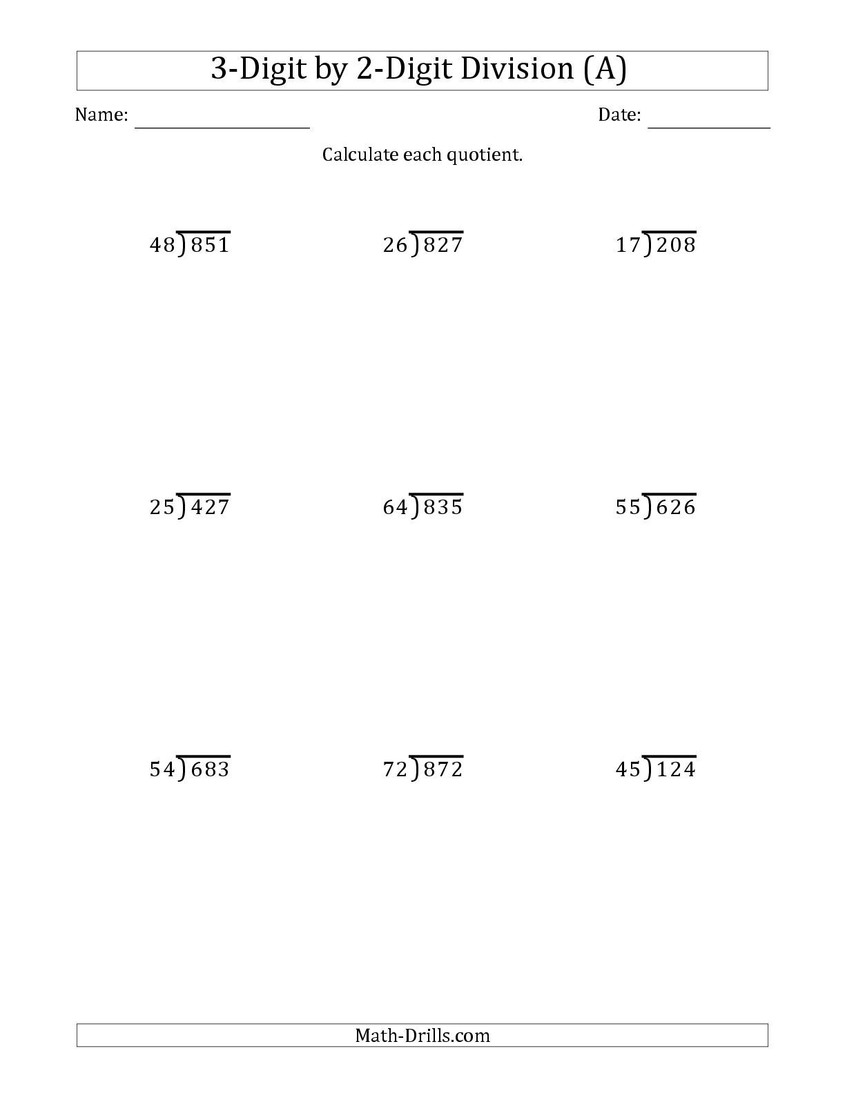 7 Essential 2 Digit Division Worksheets