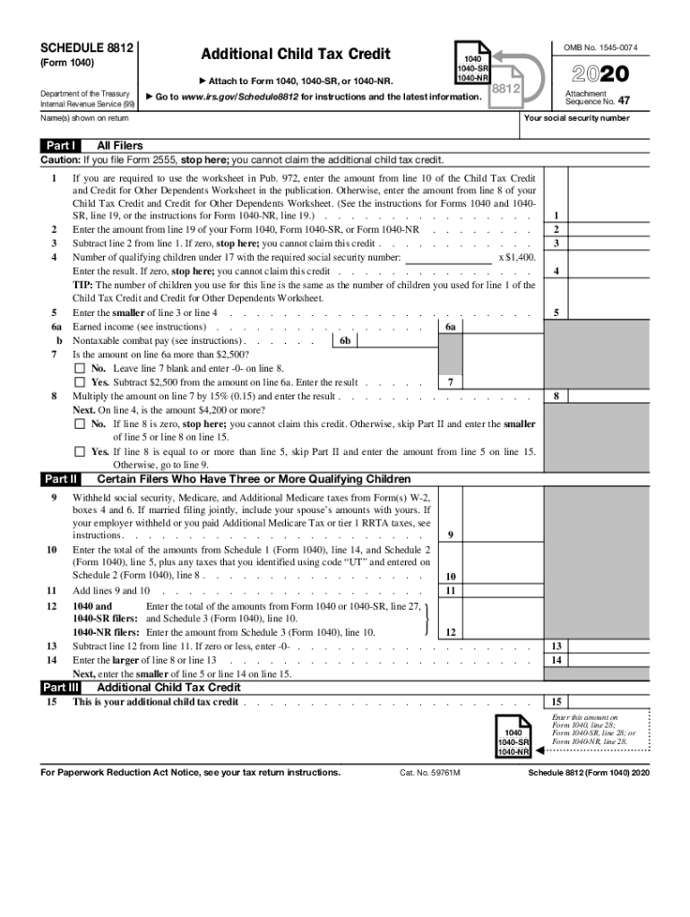 2022 Irs Form 8812 Credit Limit Worksheet A