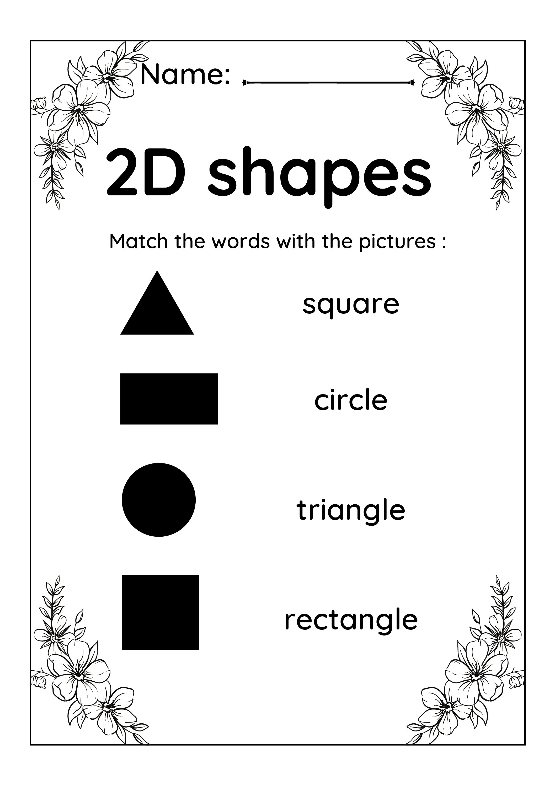 2D Shapes Worksheets With Answers