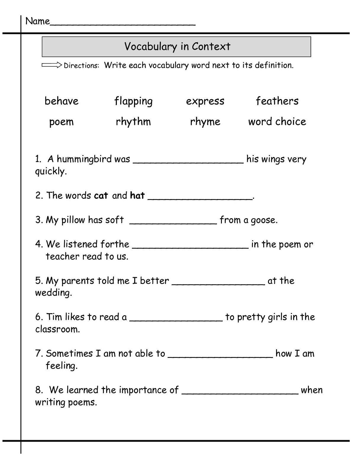 5 Fun 2nd Grade Language Arts Worksheets