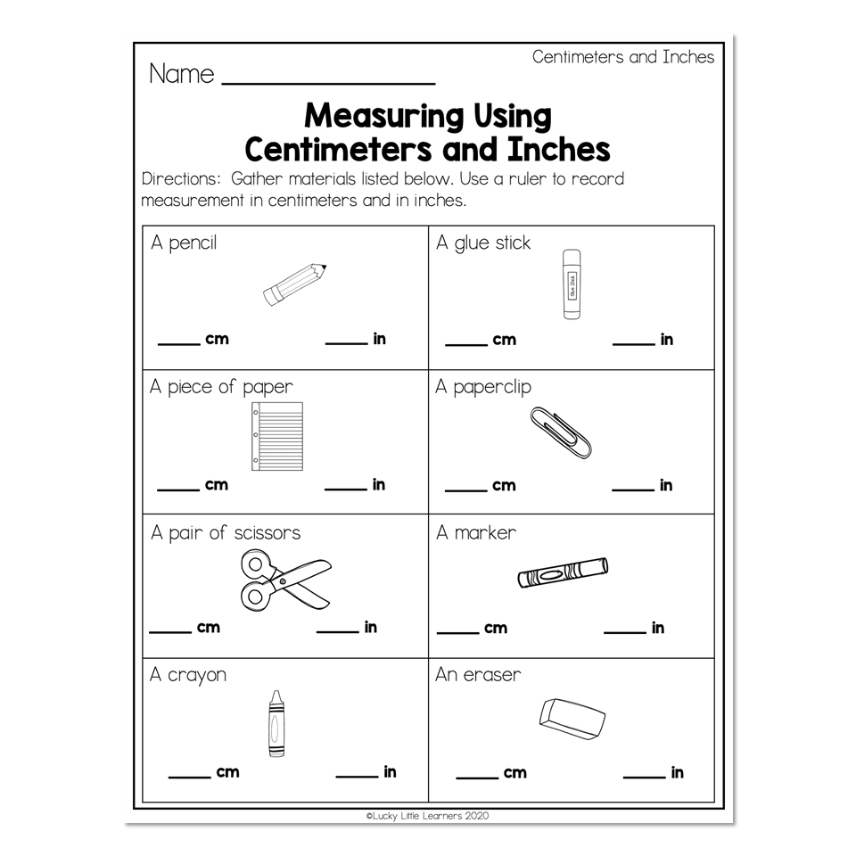 2Nd Grade Math Worksheets Measuring In Inches Camping Fun