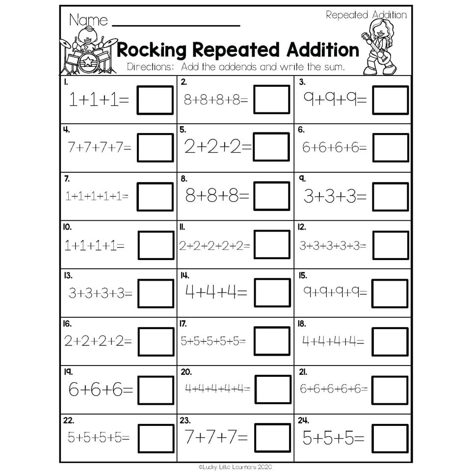 2Nd Grade Math Worksheets Operations And Algebraic Thinking