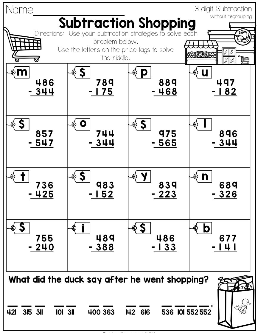 5 Fun Subtraction Worksheets for 2nd Graders