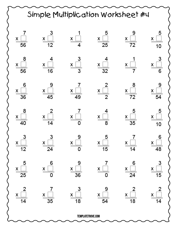 8 Fun 3 and 4 Multiplication Worksheets