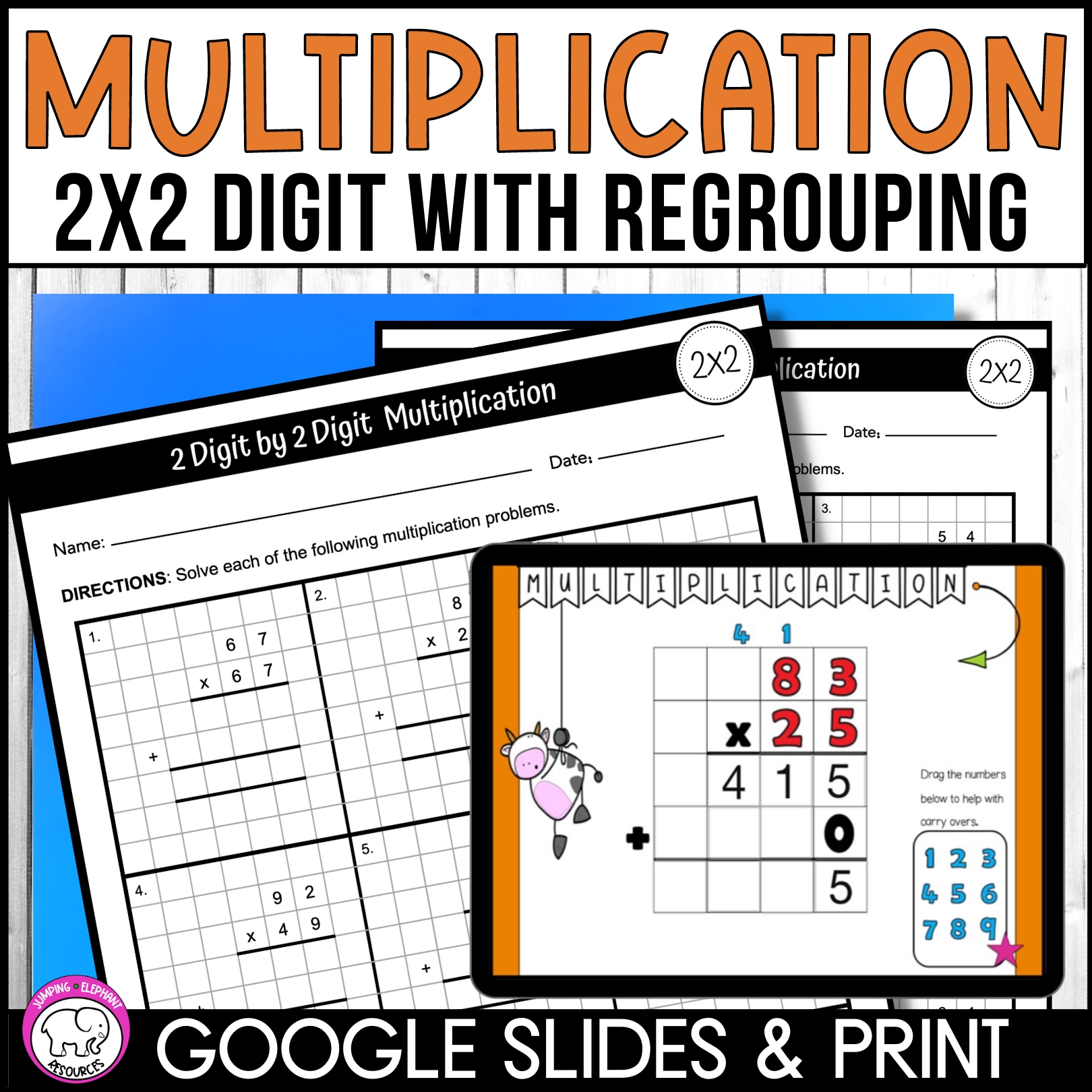 3 Digit By 2 Digit Multiplication Worksheet Teach Starter Worksheets Library