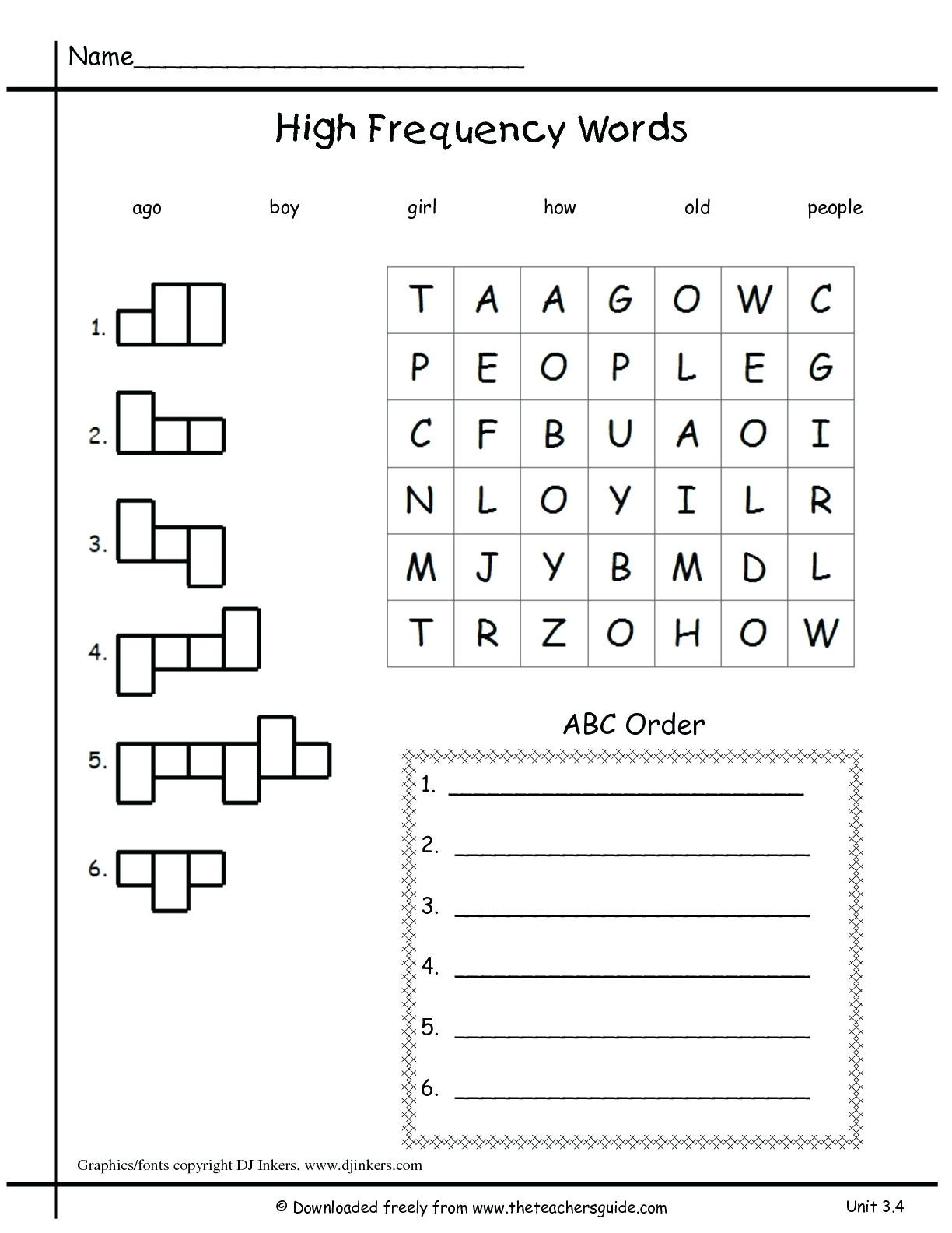 3 Sample Kindergarten Sight Words Amp