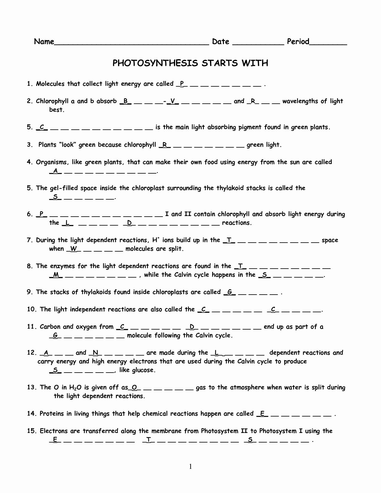 30 Photosynthesis Review Worksheet Answer Key Worksheets Decoomo