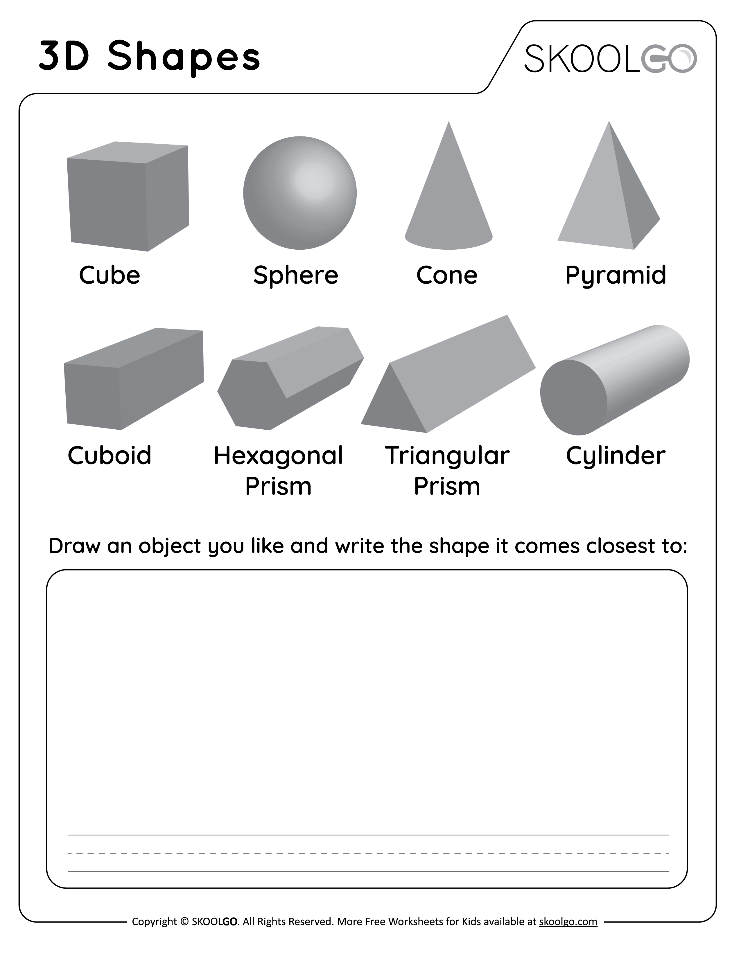 Exploring 3D Shapes Worksheets for Kids