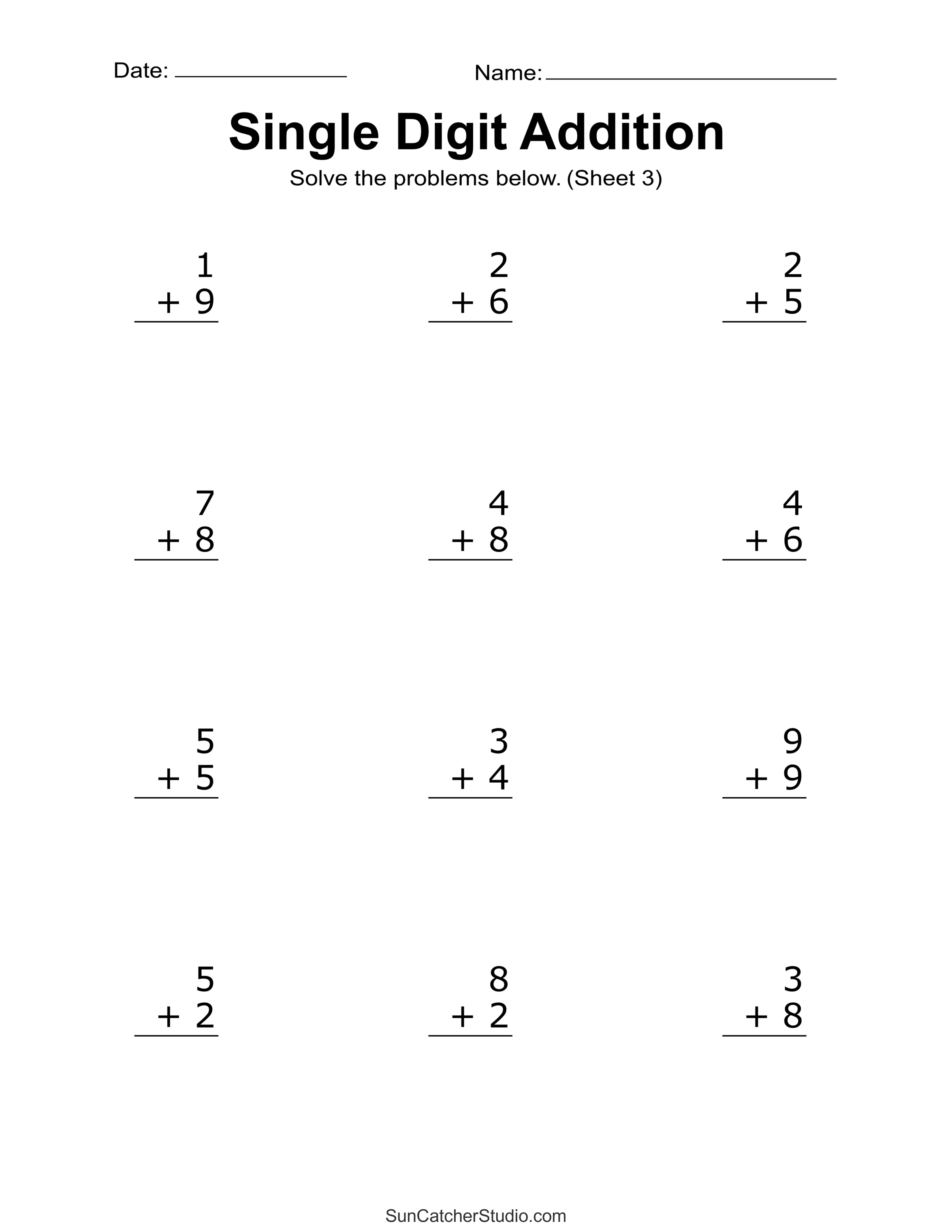 3Rd Grade Addition Worksheets