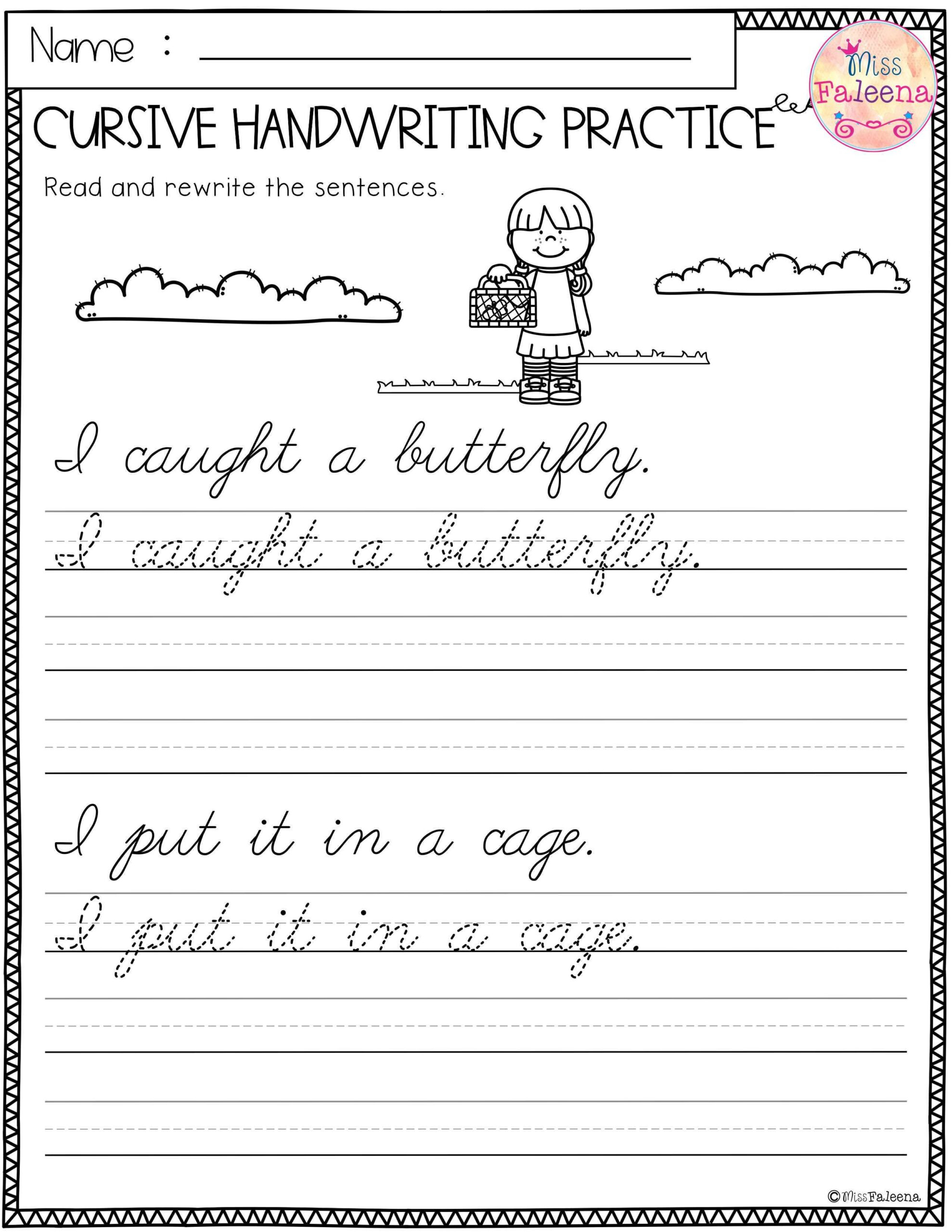 10 Fun Handwriting Worksheets for 3rd Grade