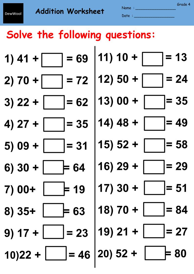 3rd Grade Math Worksheets for Fun Addition Practice