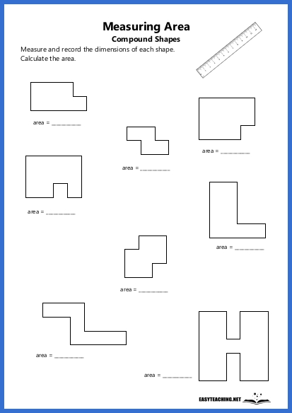 3Rd Grade Math Worksheets Area 2 Gif 1 000 1 294 Pixels Area