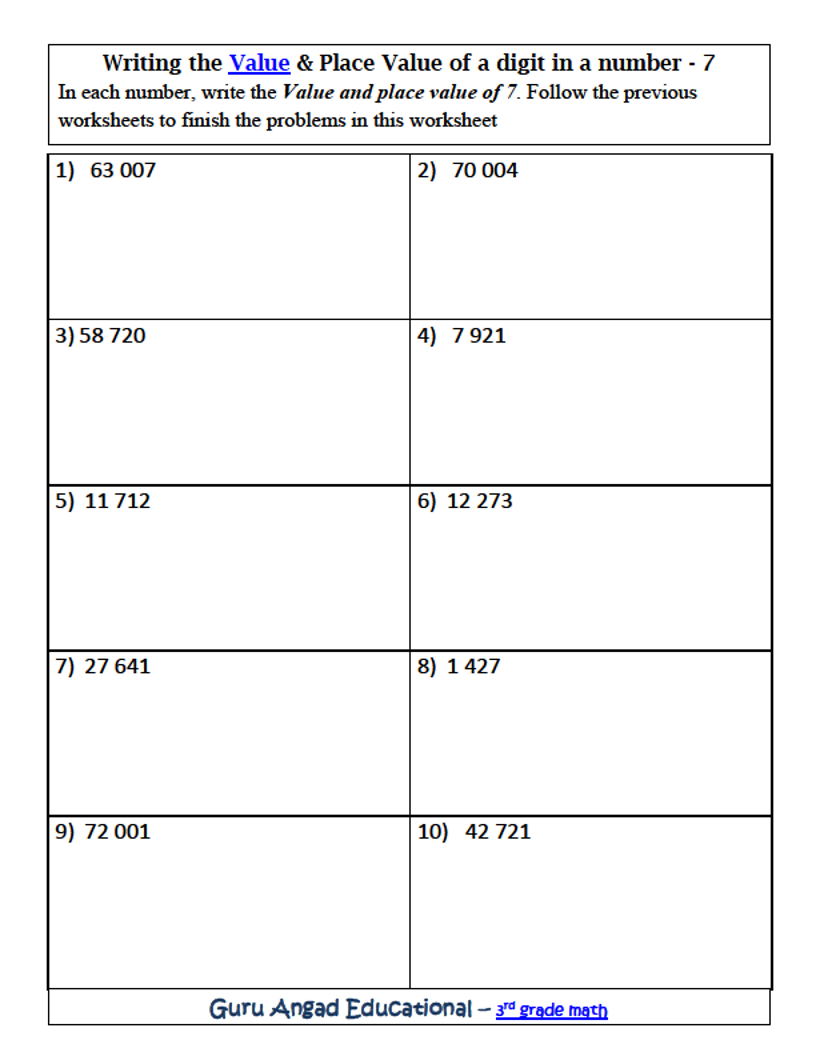 5 Fun Place Value Worksheets for 3rd Grade