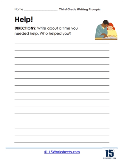 3rd Grade Writing Prompts Worksheets for Kids