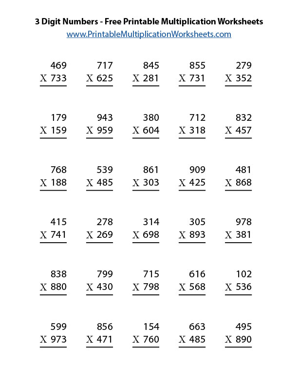 3X2 Digit Multiplication Worksheets