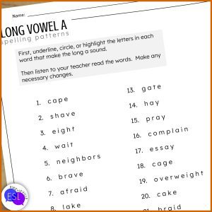 4 Easy Long Vowel Activities For Adult Esl Spelling Patterns