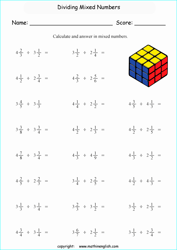 46 Dividing Mixed Numbers Worksheet