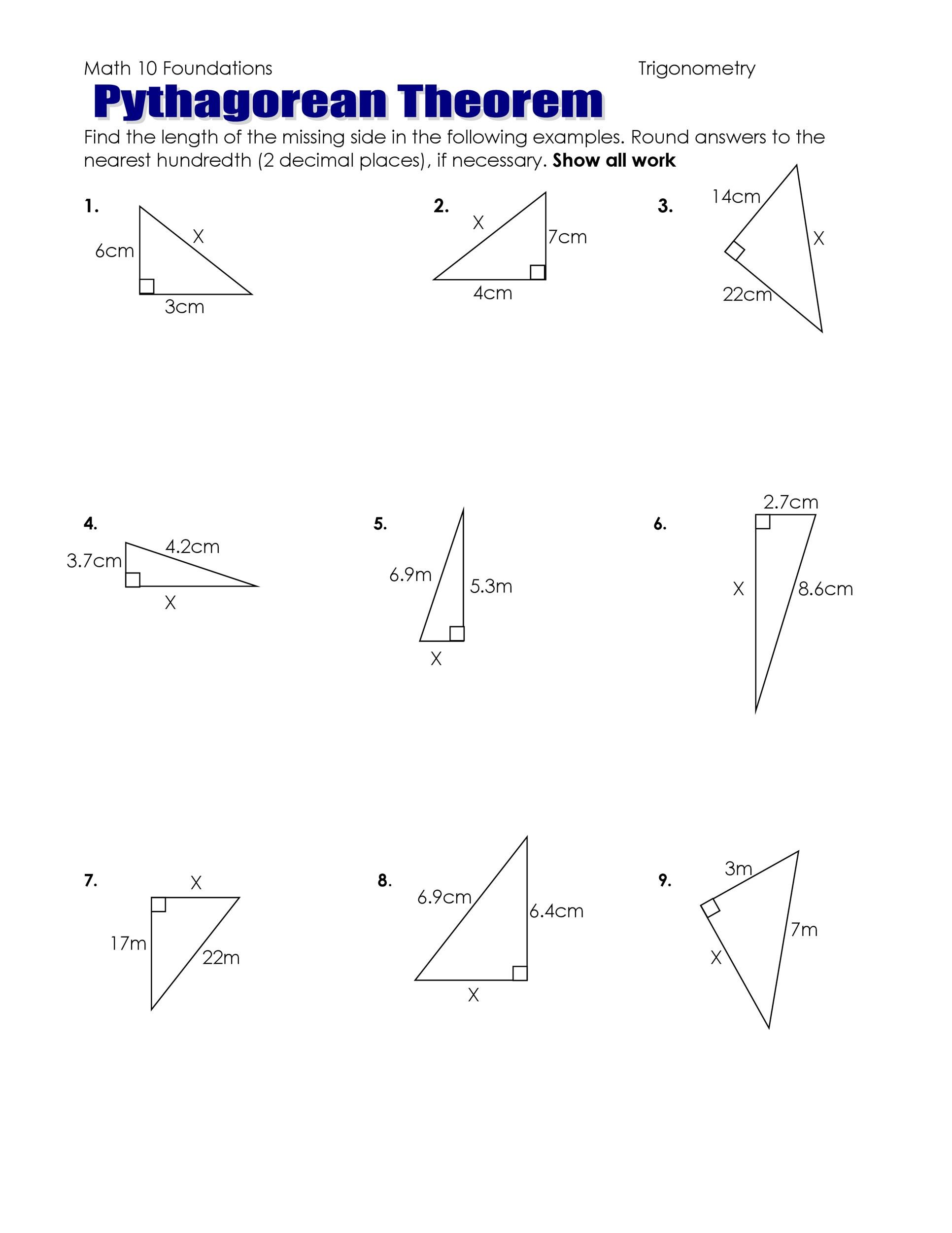 48 Pythagorean Theorem Worksheet With Answers Word Pdf