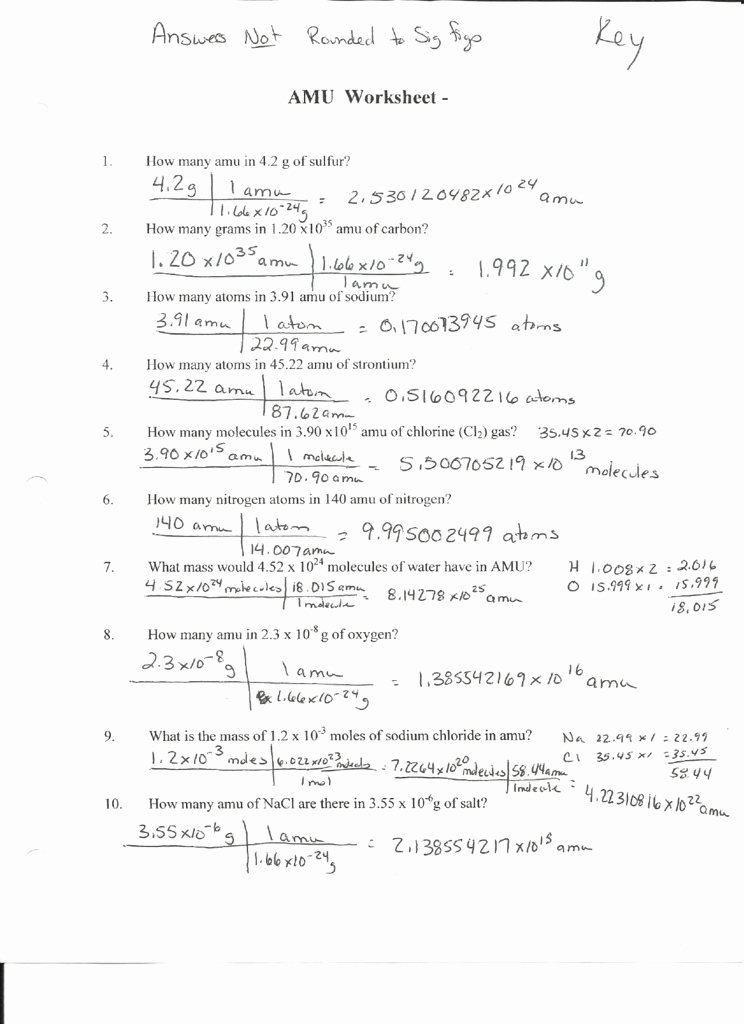 49 Moles Molecules And Grams Worksheet