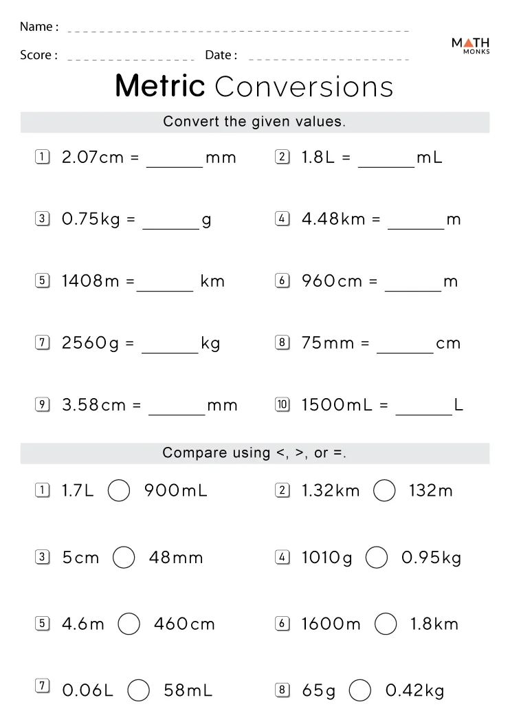 4th Grade Conversion Worksheets Made Easy for Kids