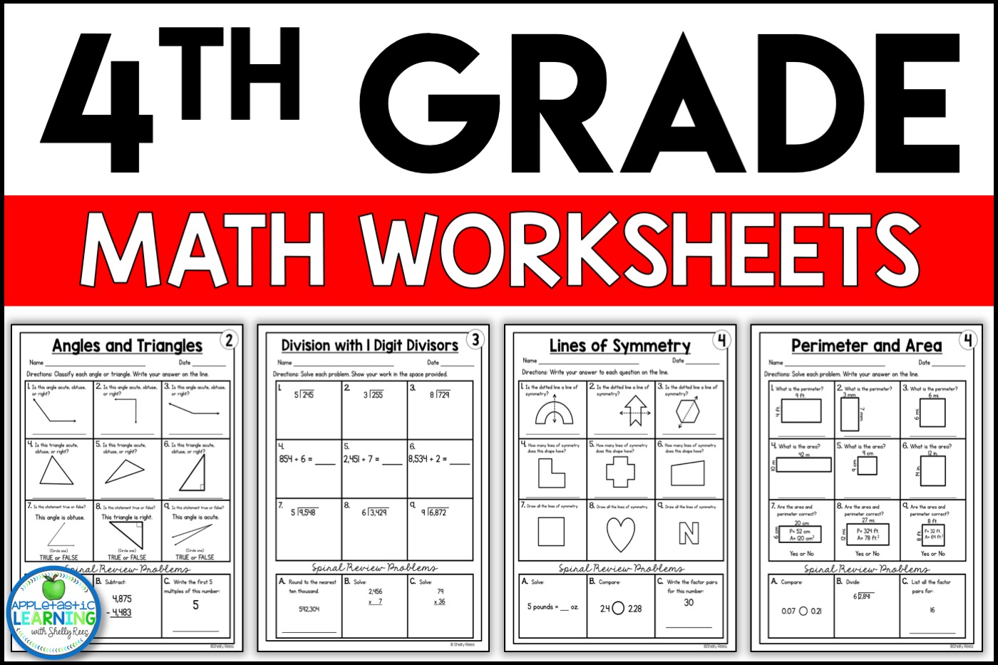 4Th Grade Math Worksheets Free And Printable Appletastic Learning