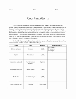 50 Counting Atoms Worksheet Answer Key