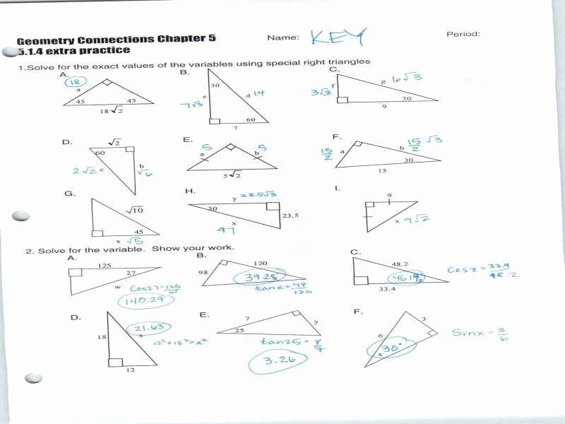 50 Right Triangle Trigonometry Worksheet Answers