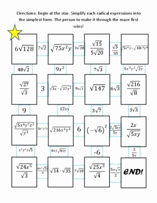 50 Simplifying Radicals Worksheet 1 Answers