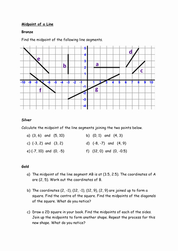 50 The Midpoint Formula Worksheet