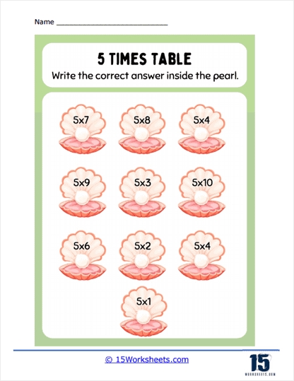 5s Multiplication Worksheets for Faster Math Mastery