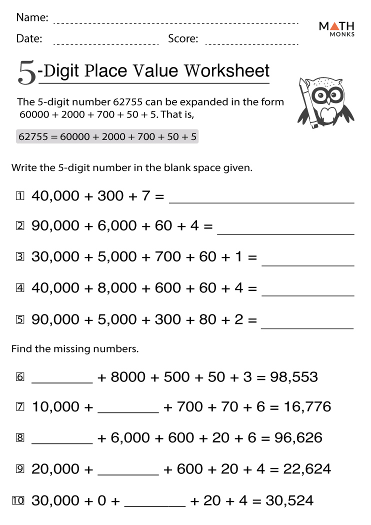 5Th Grade Place Value Worksheets Standard And Expanded Form Exponents