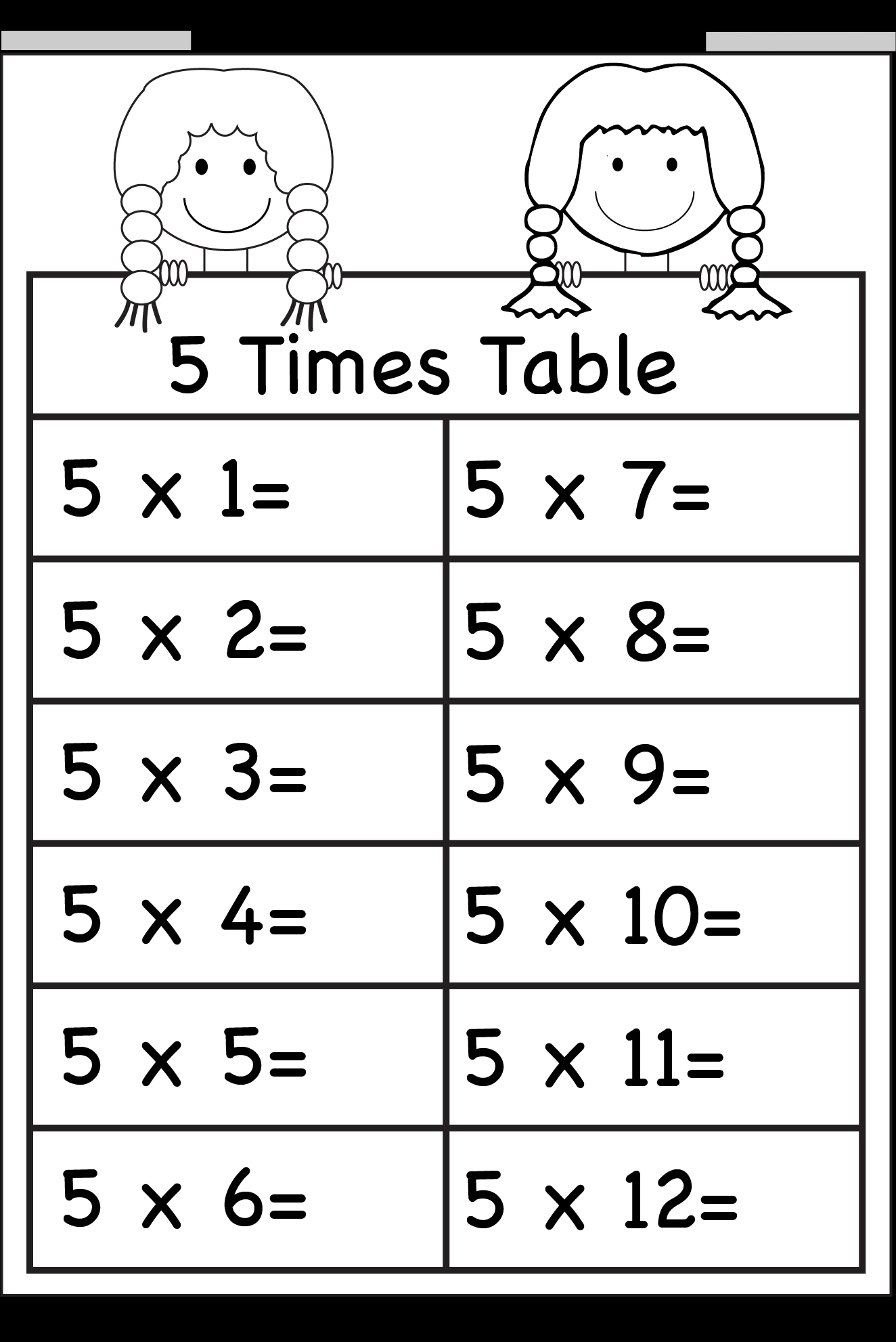 5 Times Fun Multiplication Worksheets for Kids