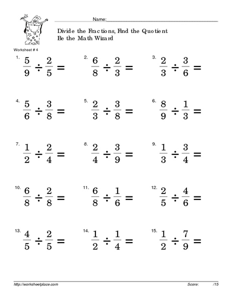 6th Grade Fraction Worksheets for Math Mastery