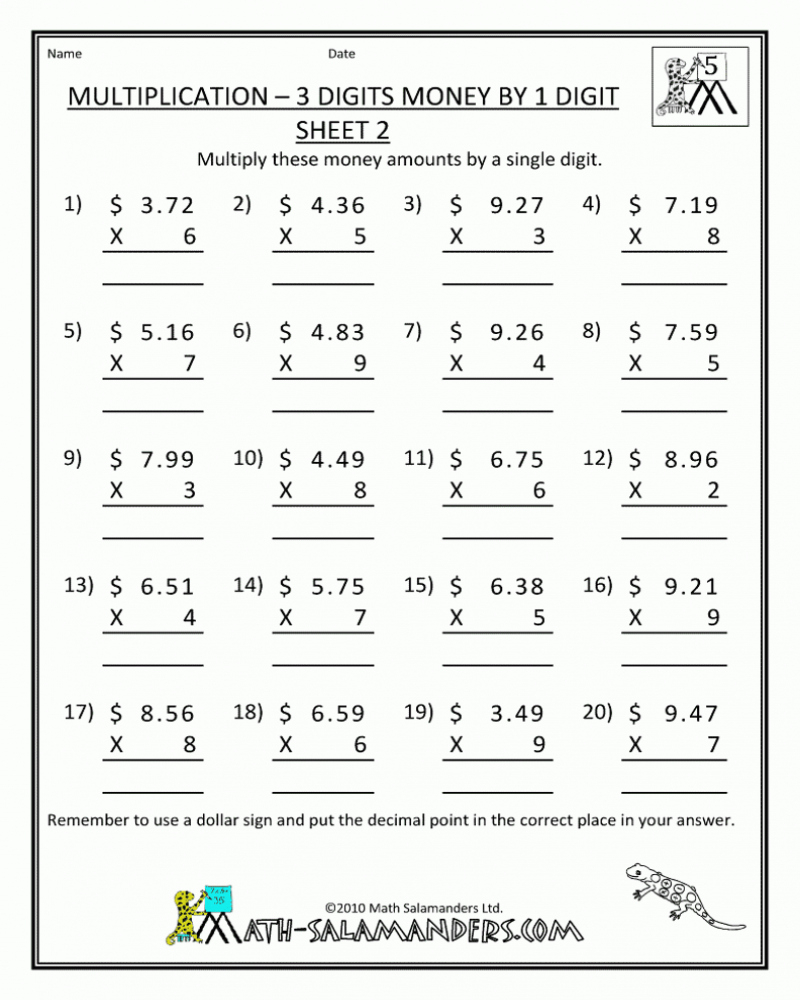 7Th Grade Math Worksheets With Answers