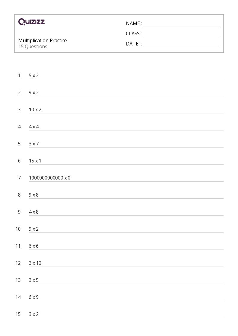 7th Grade Multiplication Practice Worksheets