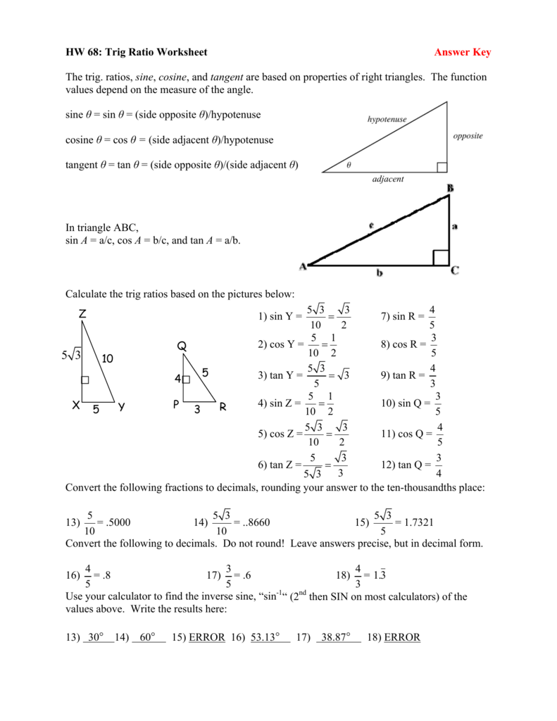 Master 8 2 Trigonometric Ratios with This Simple Worksheet