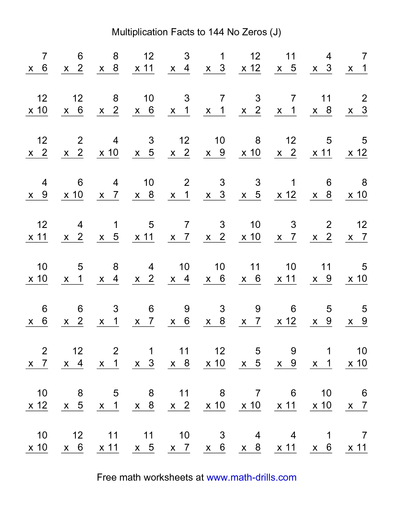 9 Multiplication Worksheets for Math Practice