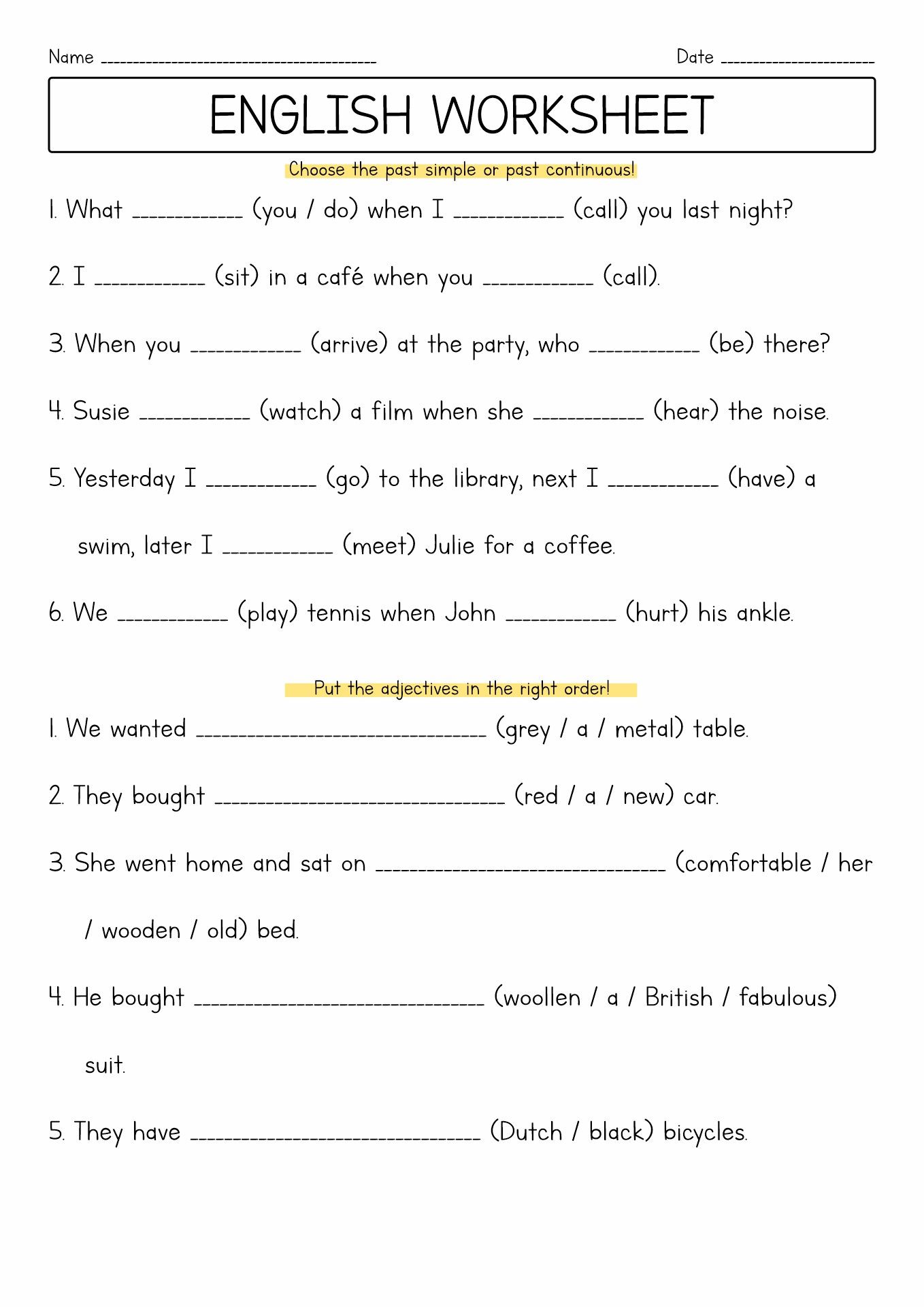 9th Grade English Worksheets for Success