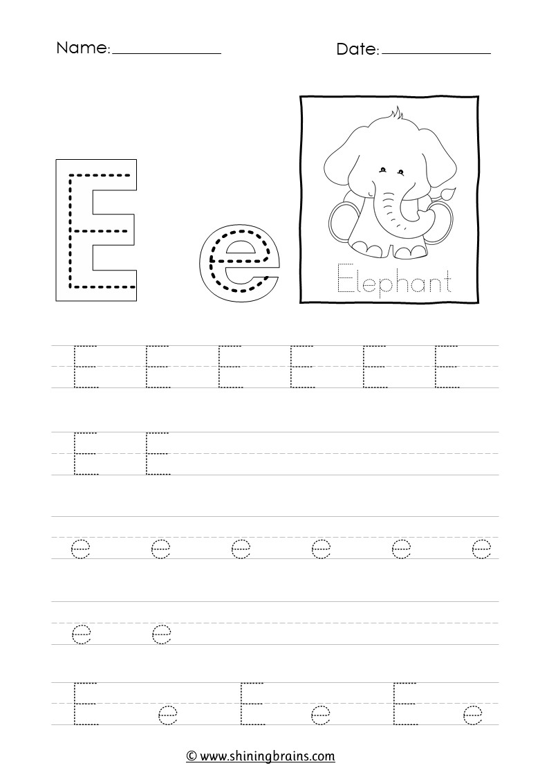 A Tracing Worksheets