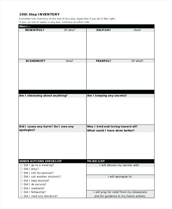 Aa Inventory Worksheet: Track Your Progress to Sobriety