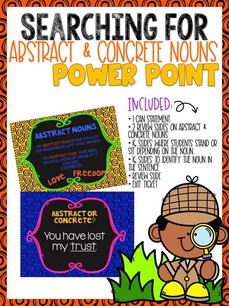 Abstract And Concrete Nouns Power Point Concrete Nouns Nouns I Can