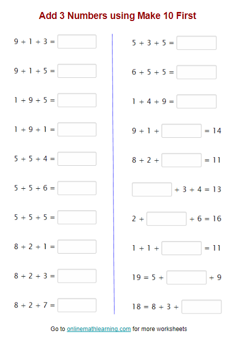 Add 3 Numbers Worksheet for Kids: Fun Math Practice