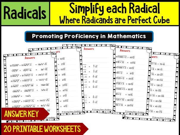 Add Amp Subtract Radicals Worksheets Printable Online Answers Examples